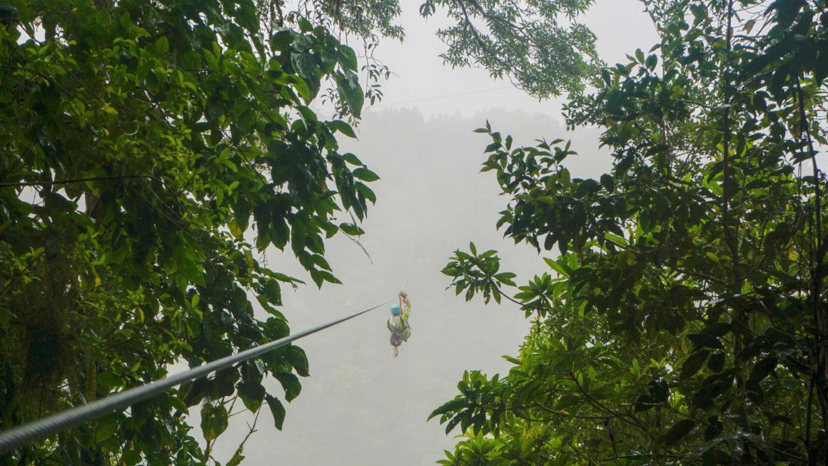 Ziplinen in een nationaal park in Monteverde